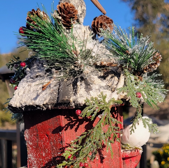 Christmas Winter Birdhouse Farmhouse Table Decor Bird Country Rustic - Picture 4 of 10